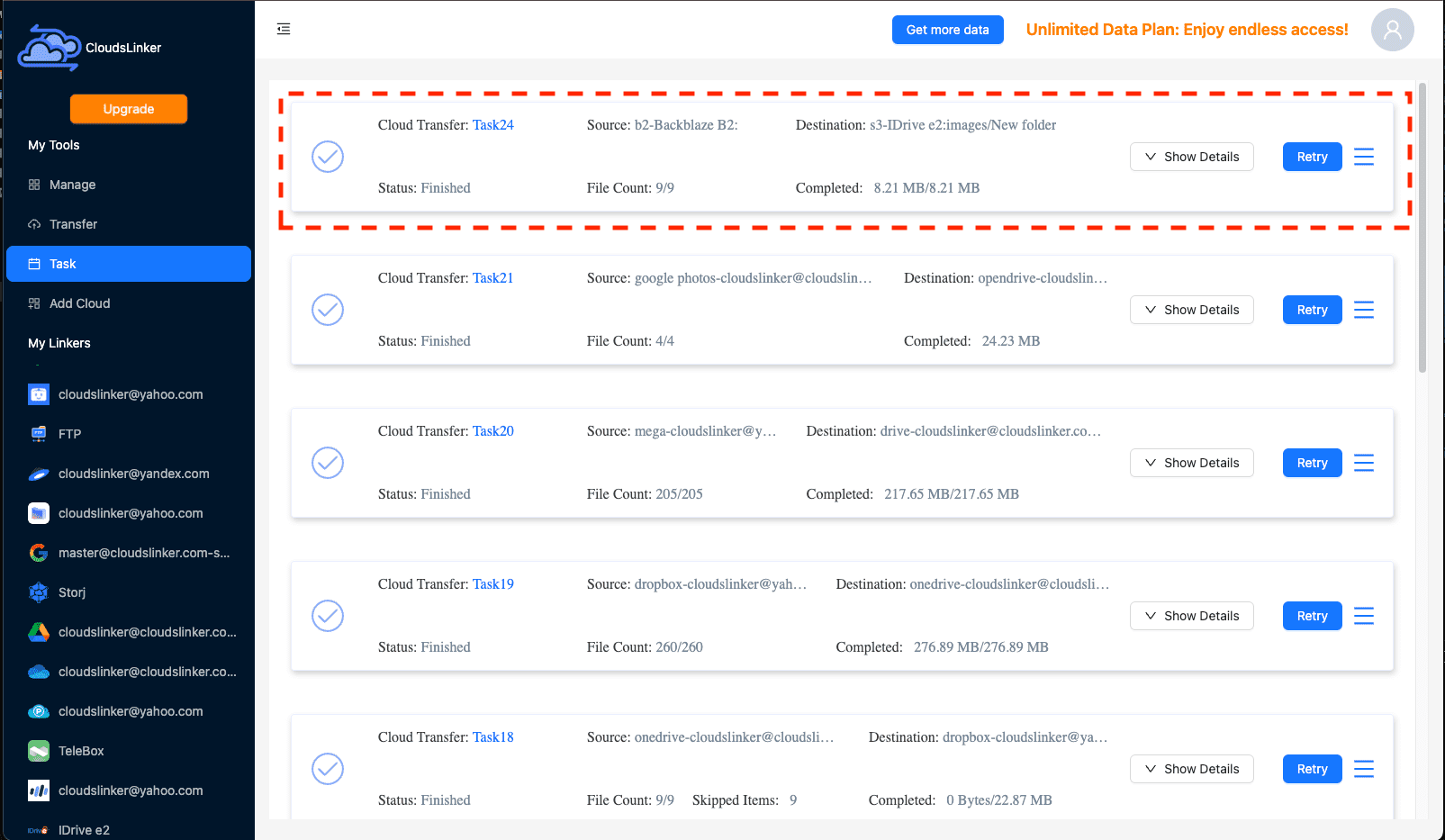 Starting migration in CloudsLinker