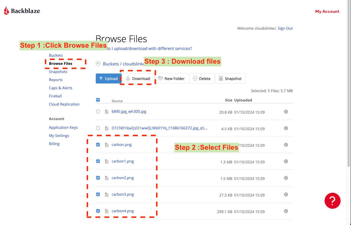 Downloading Files from Backblaze B2