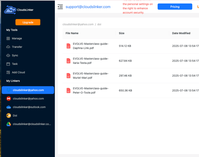 Transfer to Dropbox complete