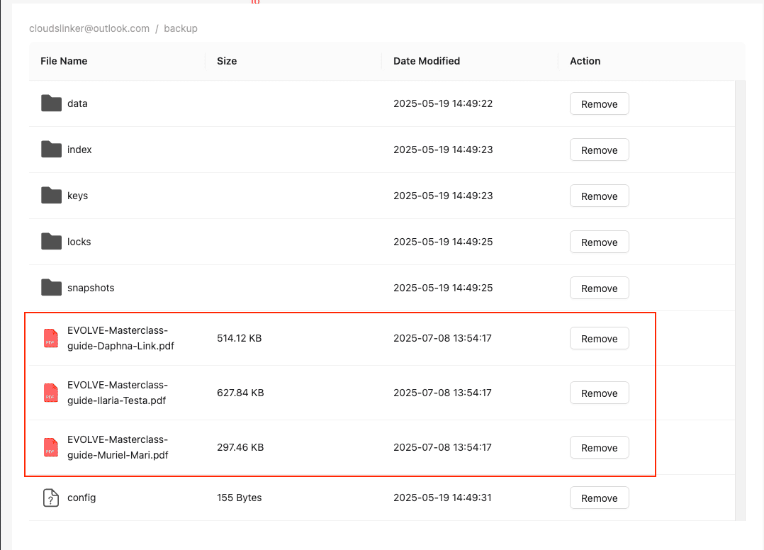 Confirming files in OneDrive
