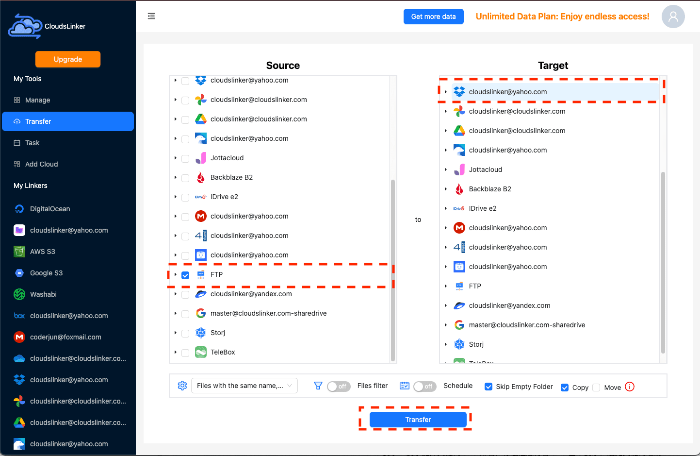 Configuring Transfer from FTP to Box