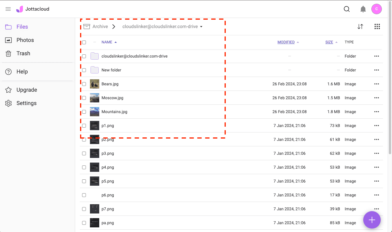 Verifying transferred files in Jottacloud