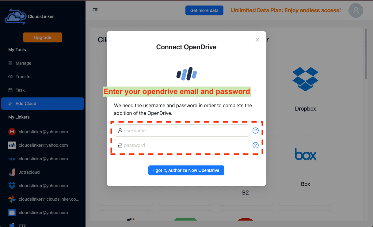 Linking OpenDrive with CloudsLinker