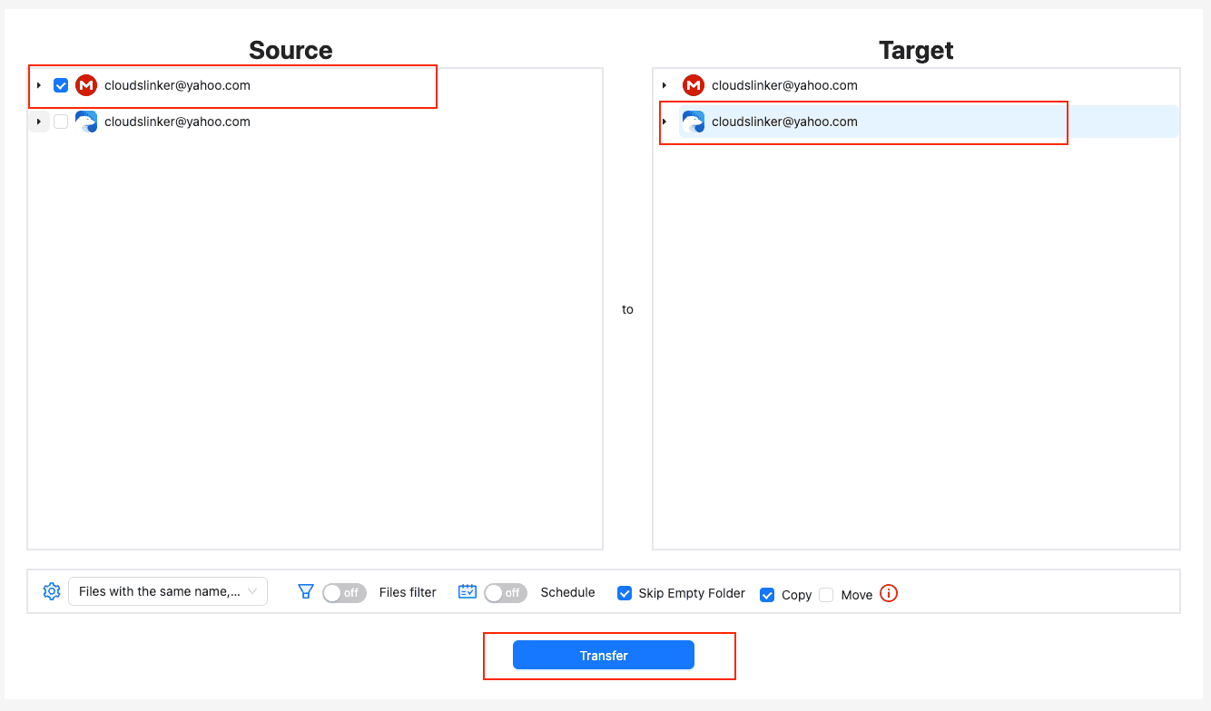 Setting up transfer from Mega to IceDrive