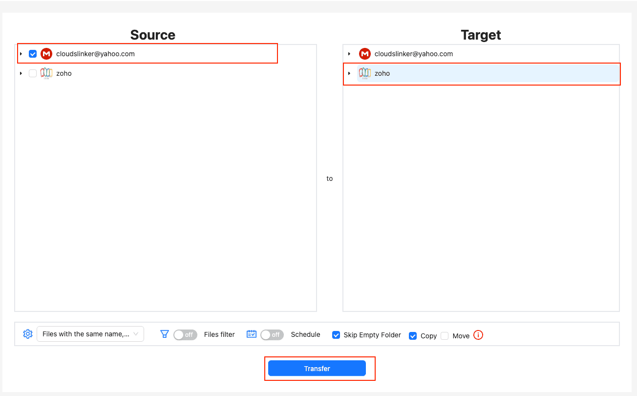 Initiating the migration process in CloudsLinker