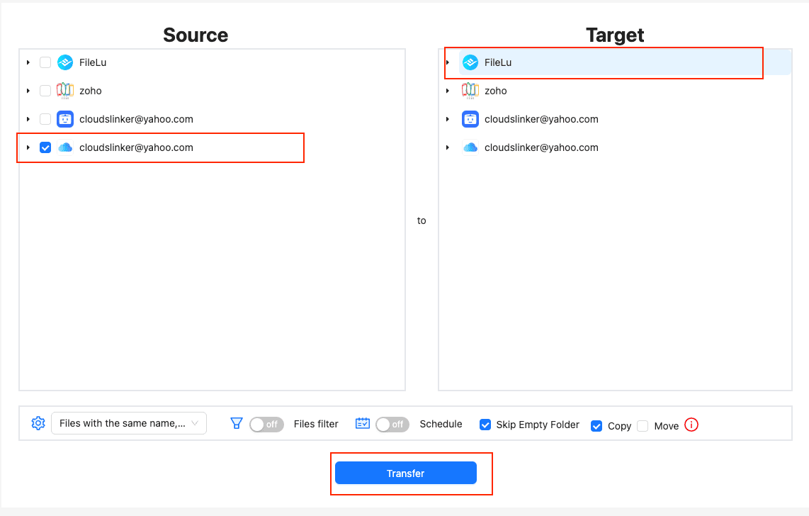 Initiating the migration process in CloudsLinker
