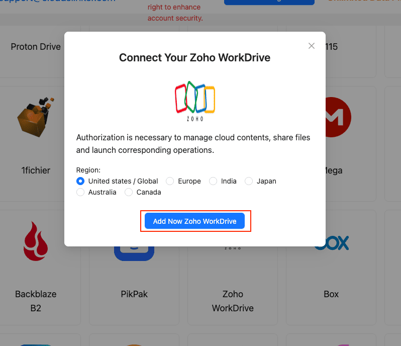 Initiating the migration process in CloudsLinker
