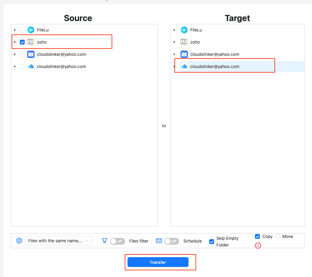 Initiating the migration process in CloudsLinker