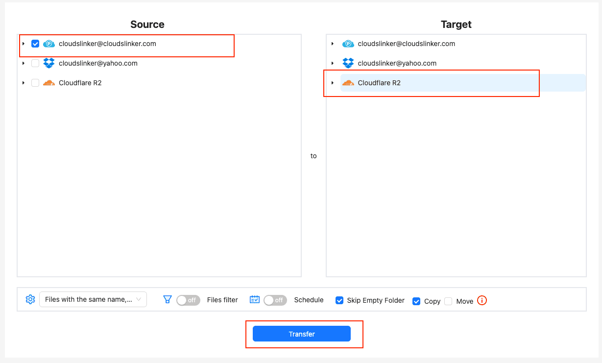 Creating migration task in CloudsLinker