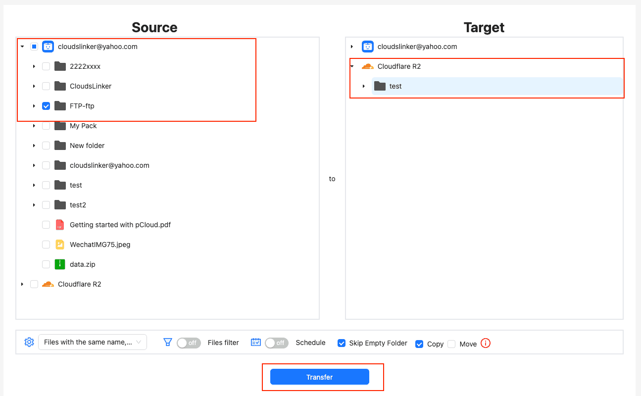 Setting up PikPak to Cloudflare R2 transfer in CloudsLinker