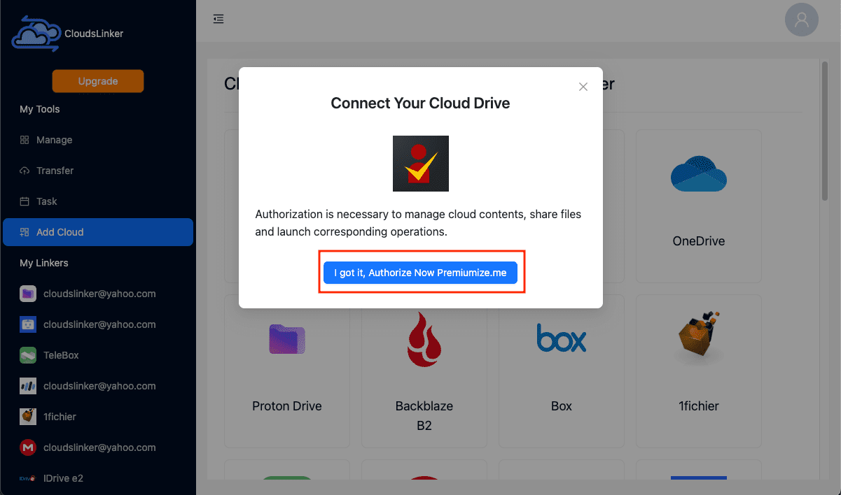 Premiumize integration in transfer process