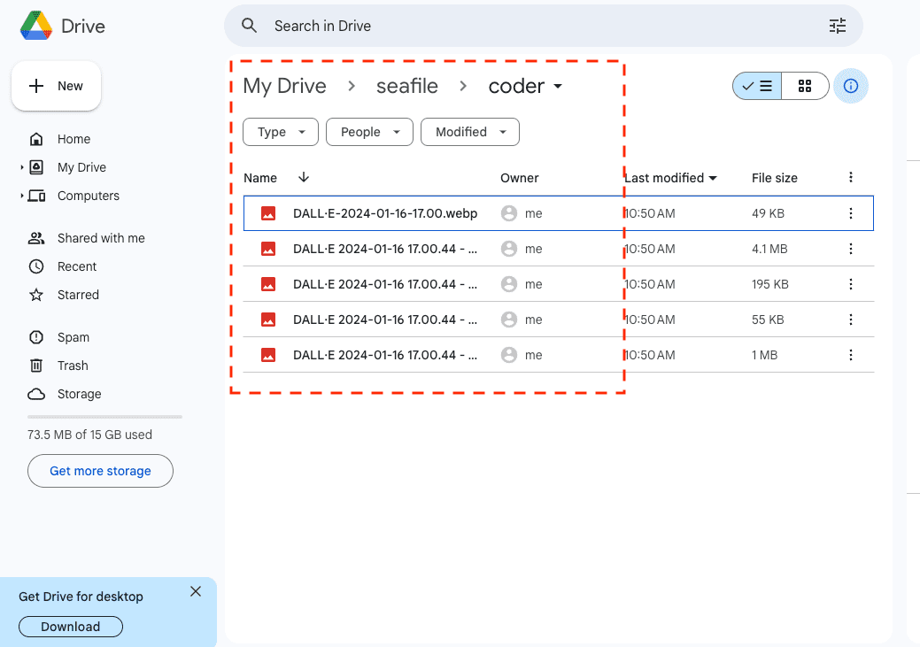 Verifying transfer completion from Seafile to Google Drive