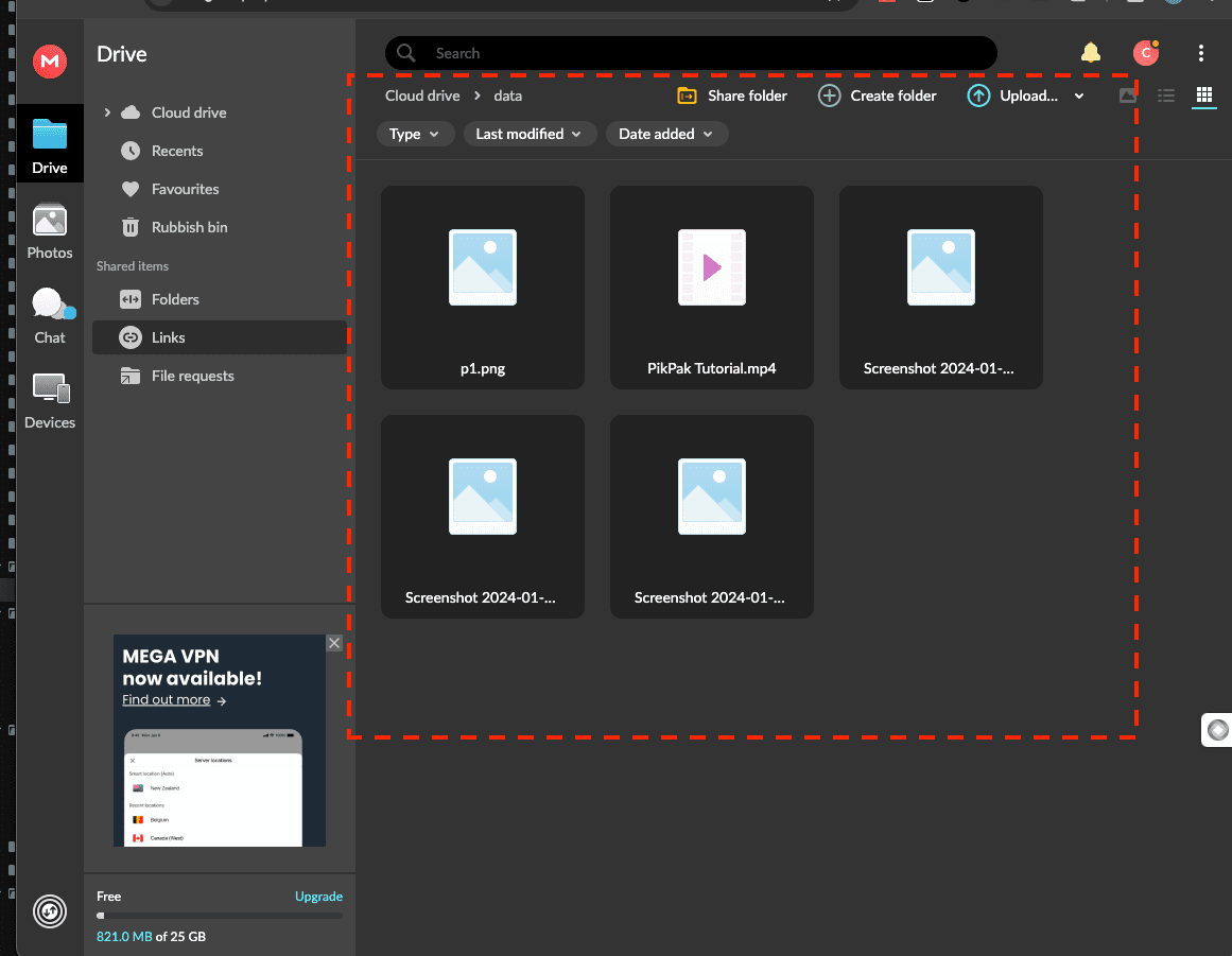 Verifying file transfer to Mega