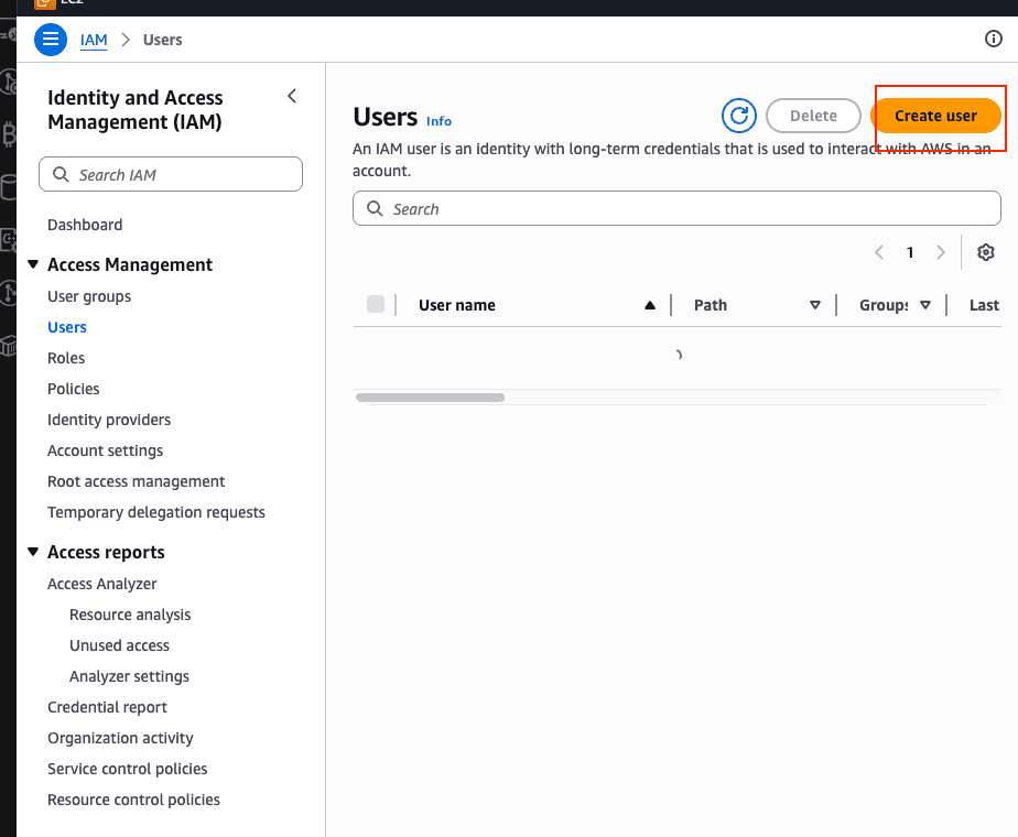 Creating an IAM access key in the AWS Console for S3 access