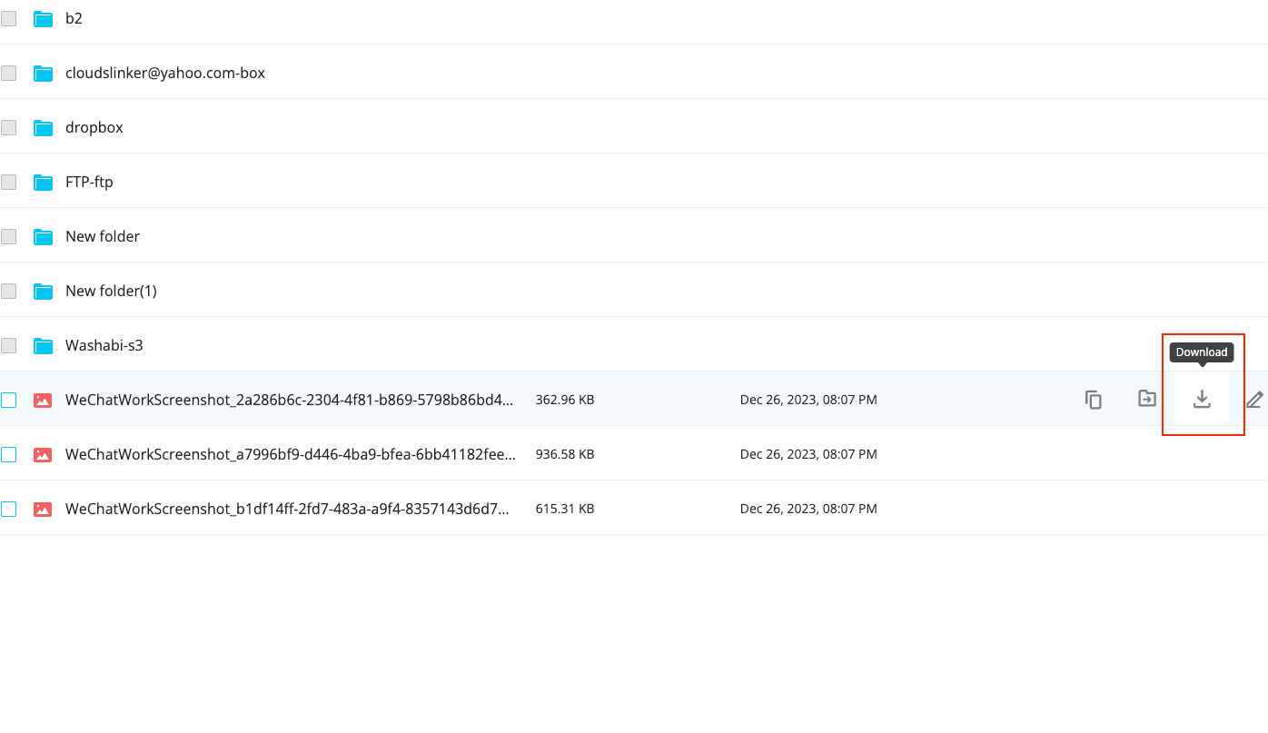 Downloading files from iDrive e2