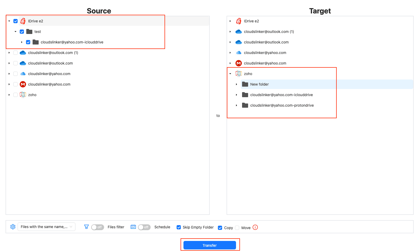Initiating the migration process in CloudsLinker