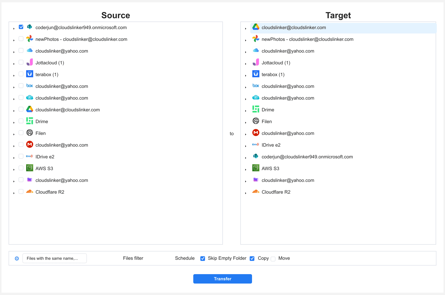 Transfer configuration from SharePoint to Google Drive
