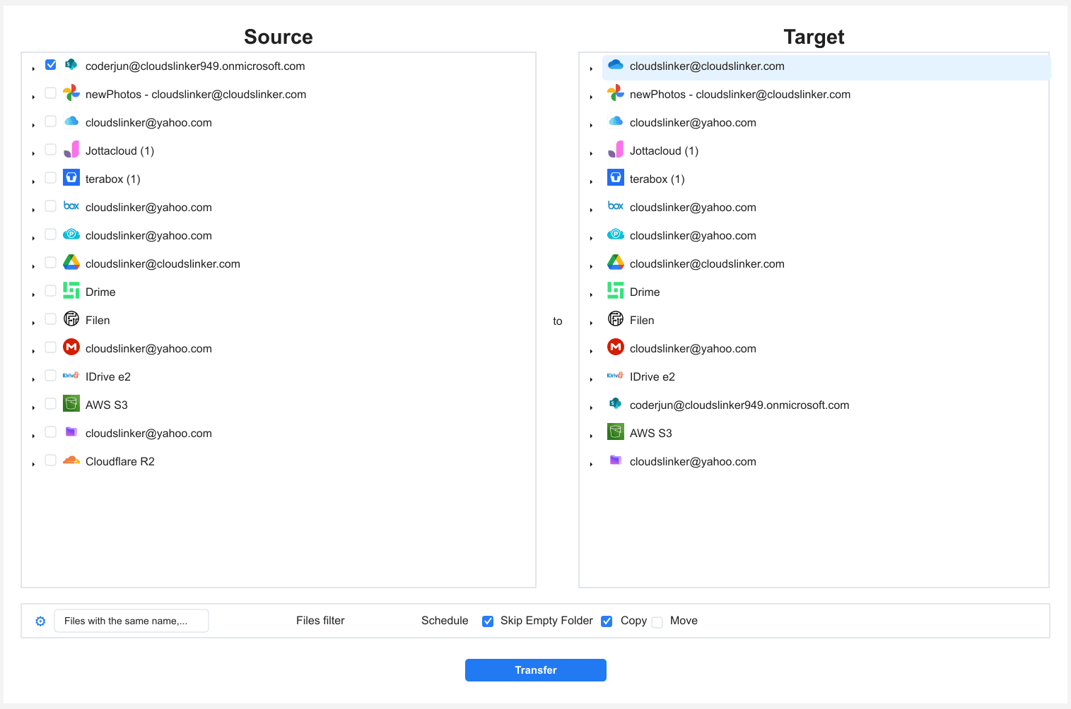 Transfer configuration from SharePoint to OneDrive