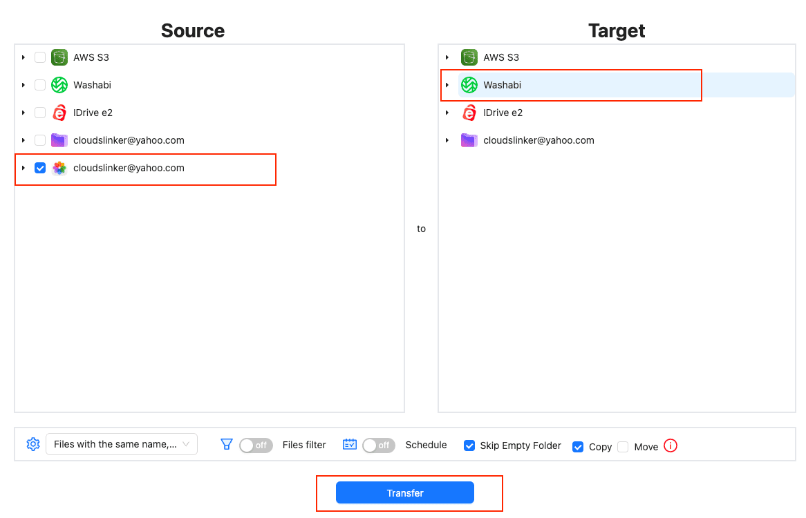 Transfer configuration from iCloud Photos to AWS S3