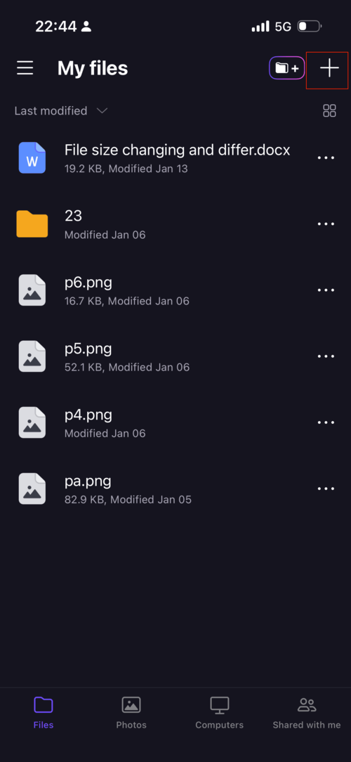Upload photos to Proton Drive using iPhone app