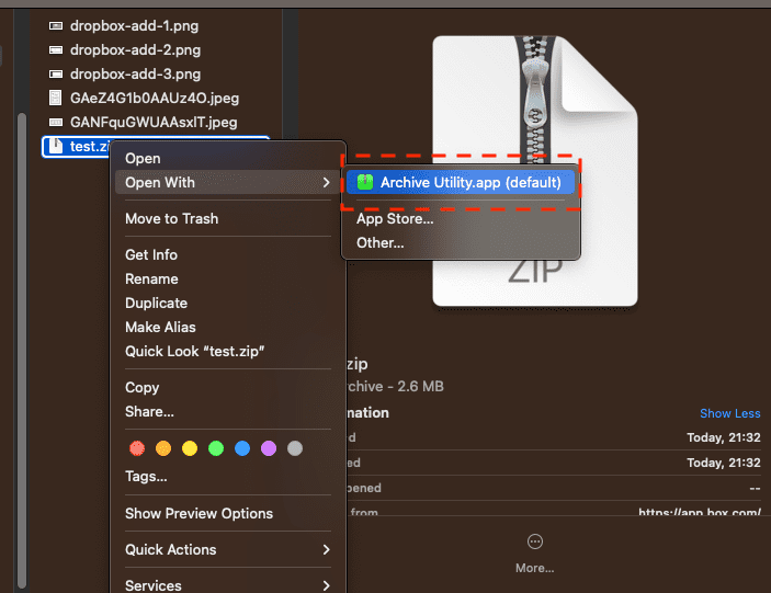 Illustration of file extraction process