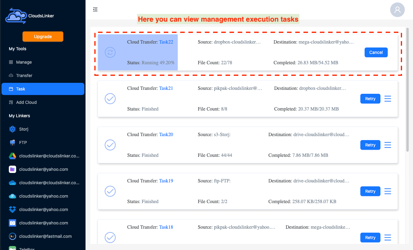 cloudslinekr task list
