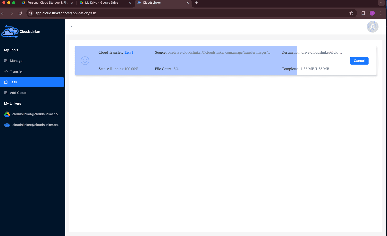 Managing Tasks in Cloudslinker