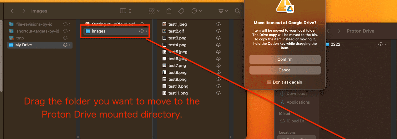 move file from google drive to proton drive