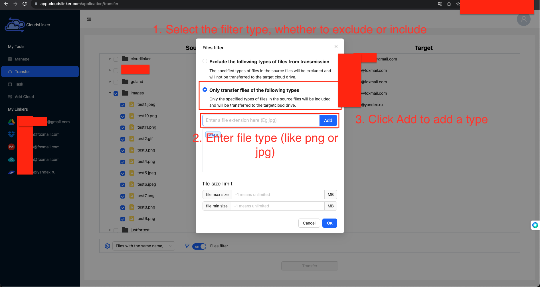 filter config