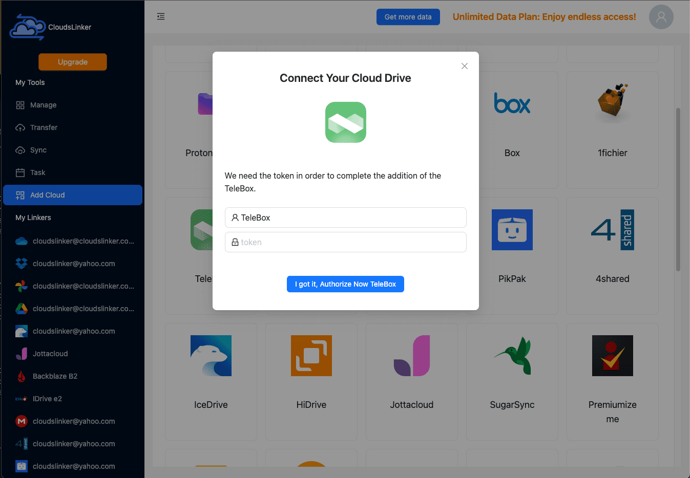 Telebox integration with CloudsLinker