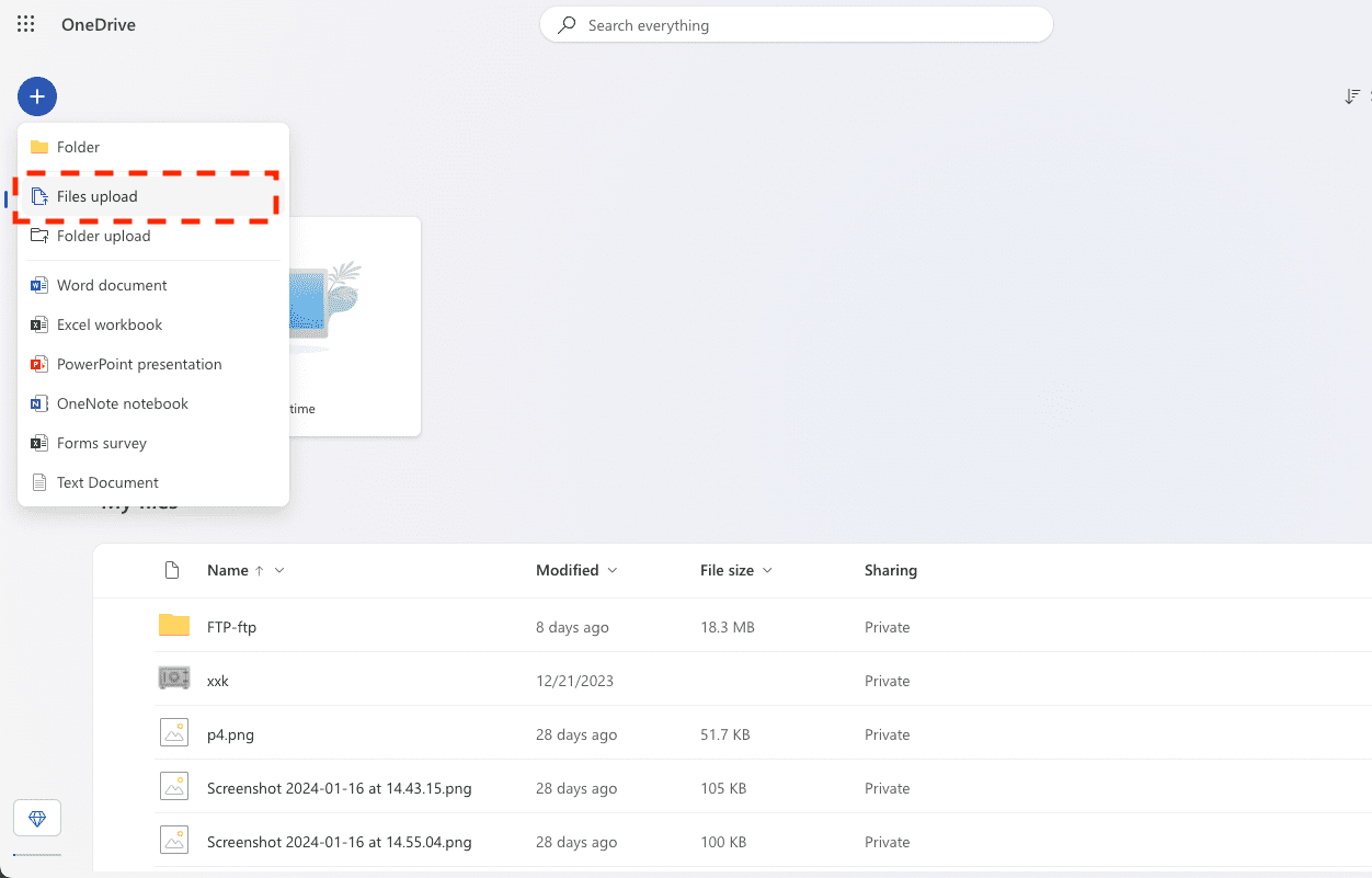 Uploading to OneDrive from a mobile device